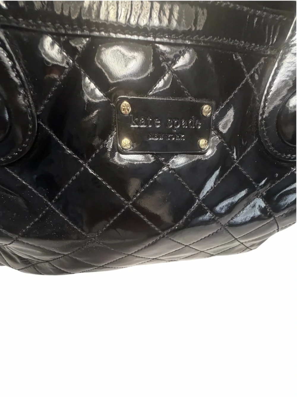 Kate Spade Black Quilted Patent Leather Tote